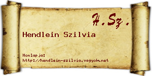 Hendlein Szilvia névjegykártya