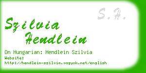 szilvia hendlein business card